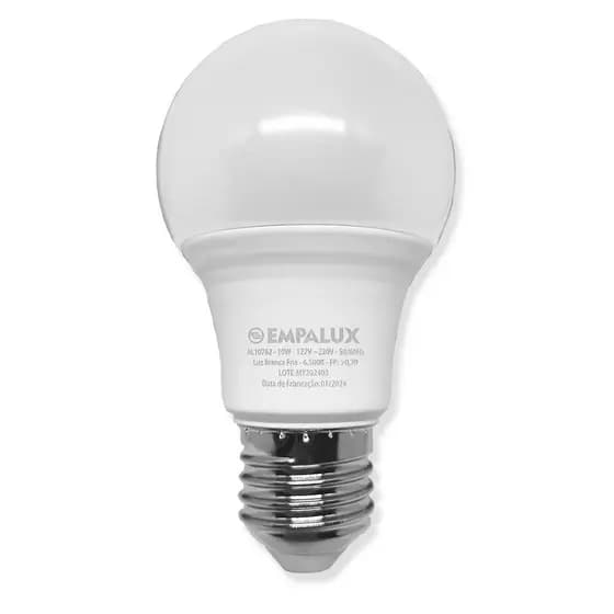 Empalux Kit 10 Lâmpadas LED Bulbo 10W E27 6500K Bivolt Luz Branca Econômica Residencial