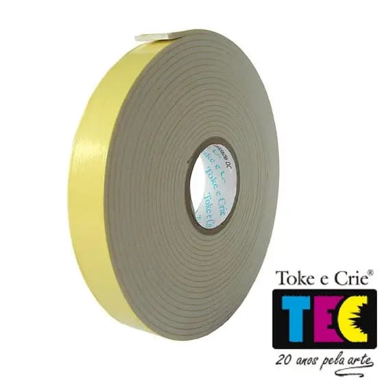 Fita Adesiva de Espuma Dupla Face (Fita Banana) 5,5 Metros Toke e Crie