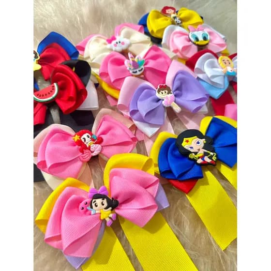 Laços de Cabelo Aplique de Personagens Infaltil para Meninas