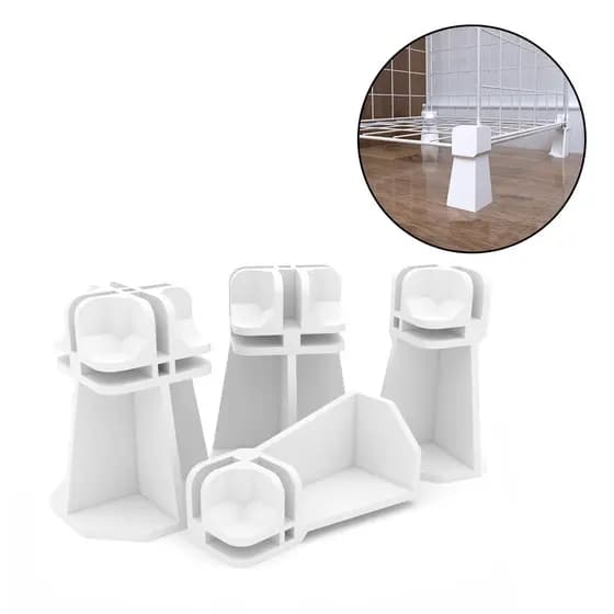 Conectivo Pé Conector tipo Pezinho de Plástico para Estante e Cercado Pet Aramado Balcão de Vidro 4mm