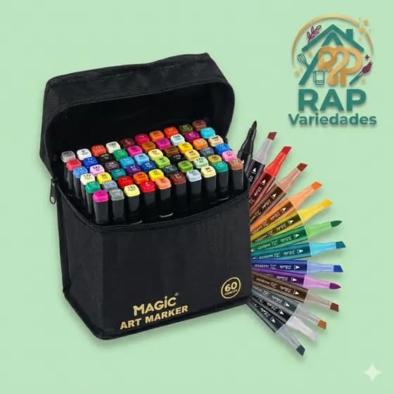 Kit 60 cores Caneta Marcadora Com Ponta Dupla/Pintura De Arte/Aquarela/ Material Escritório