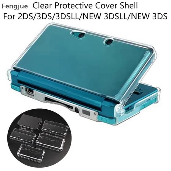 Fengjue Claro Split Transparente Capa Protetora Caso Filme De Tela LCD Protetor Para 2DS 3DS 3DSLL Novo 3DS BR