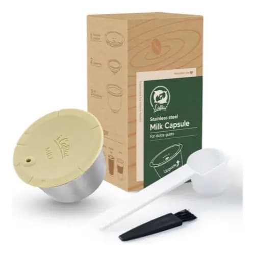 Cápsula Leite em Pó e Capuccino Recarregável Dolce Gusto Inox - Mibeacap - Já no Brasil!!