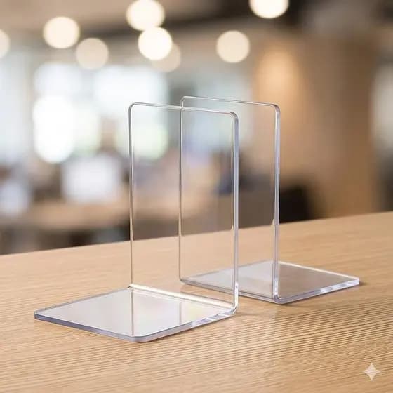 Aparador de Livros Acrílico 2mm Suporte Estante Organizador 12x8x7 Transparente