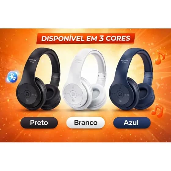 Fone de Ouvido Bluetooth Sem Fio – Som Potente + Bateria Longa Duração