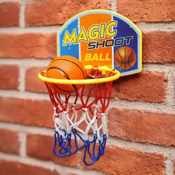 Mini Cesta de Basquete Infantil Miniatura Decoração Escritório Brinquedo Educativo com Bola e Ventosa Envio Imediato
