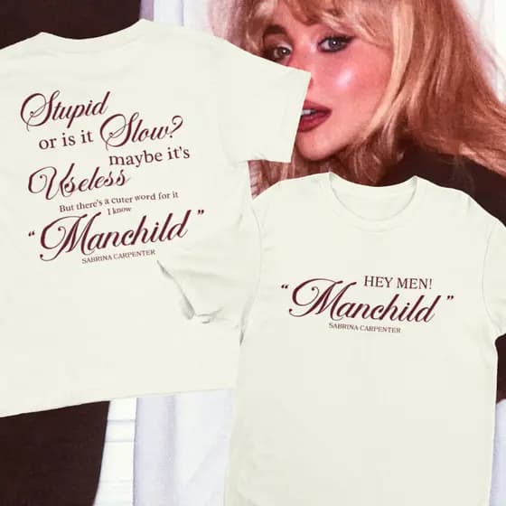 CAMISETA TSHIRT - SABRINA CARPENTER MANCHILD 100% ALGODÃO
