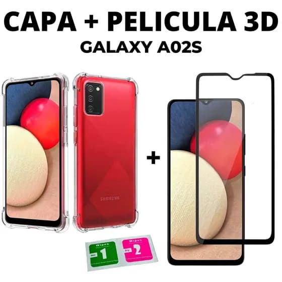 Capinha Transparente Anti Impacto Shock + Pelicula 3D Samsung Galaxy A02s