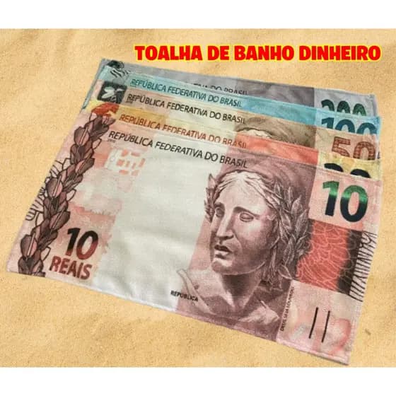 Toalha de Banho NOTAS para praia e piscina estampada grande