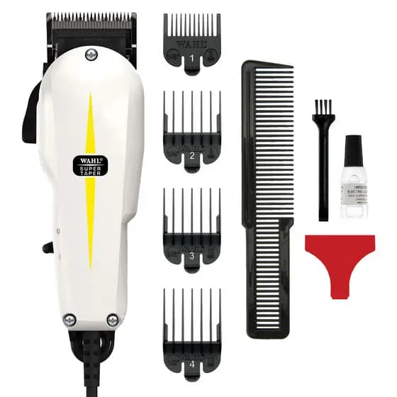 Wahl Maquina De Cortar Cabelo Super Taper Profissional Branco Com Fio Motor V5000