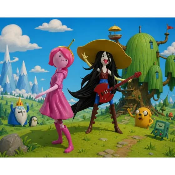 Combo Princesa Jujuba e Marceline Hora de Aventura Bonecas Decorativas Colecionáveis