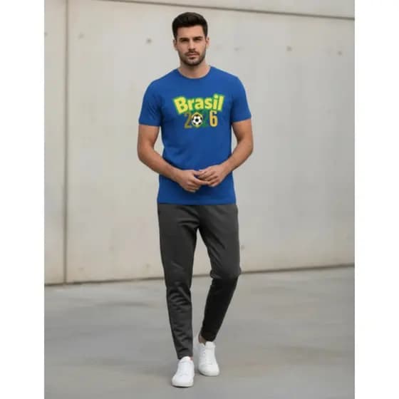 Camiseta Brasil Copa 2026 Masculina Dry Fit Básica Unissex