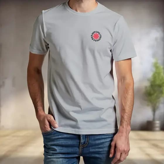 Camiseta Masculina Algodão Red Hot Chili Peppers Básica Estampa Banda Preta Unissex
