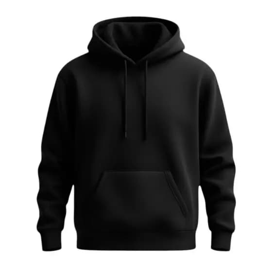 Moletom Preto Masculino Feminino Canguru Quente Liso Basico Com Capuz Streetwear