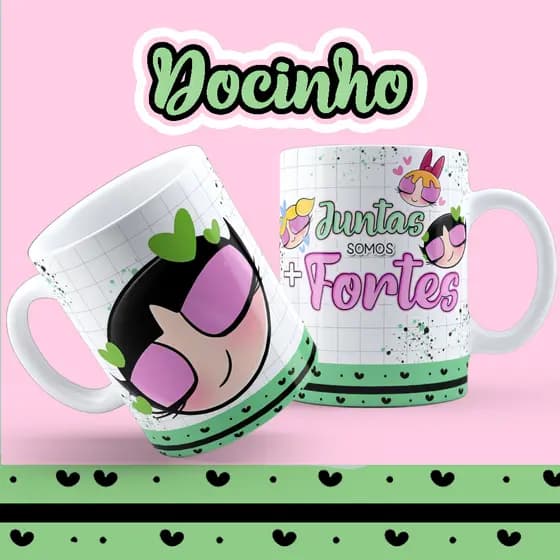 Caneca Meninas Super Poderosas - Docinho, Florzinha, Lindinha e Professor