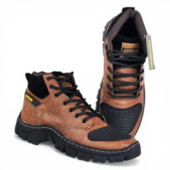 Bota Masculina Robusta Para Motoqueiro Trilha Homens Macia Tratorada