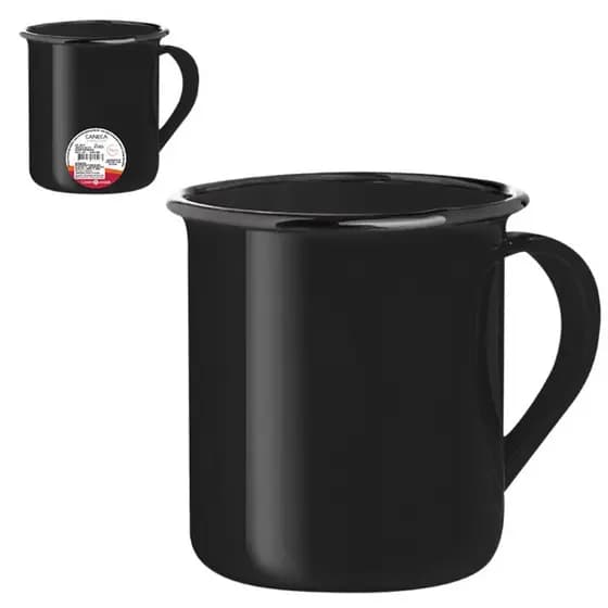 Caneca Esmaltada Preto n6 Divertidas Canequinha Antiga Modelo Rústico Decoração Retrô 150ML Alumínio