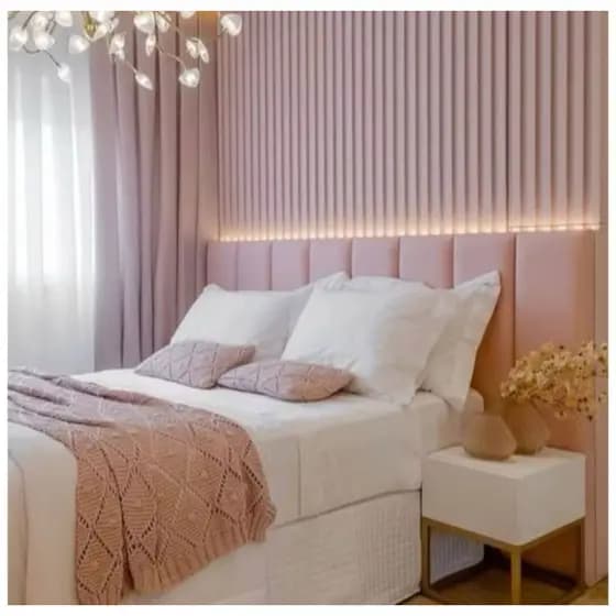 Kit Cabeceira Modular Cama Solteiro 5 Módulos Auto Adesivo Estofada 1,00x45cm