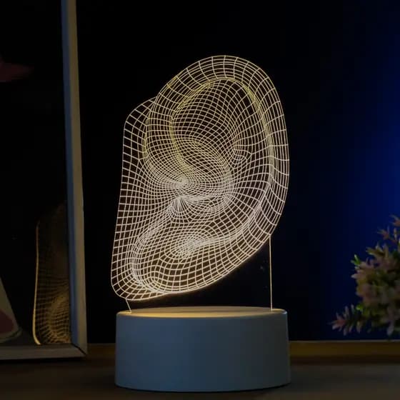 Luminária LED 3D de Mesa / Luz Noturna Presente Criativo / Decoração - orelha, ouvido, órgãos