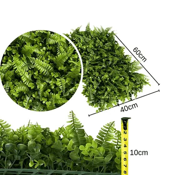 Placas Jardim Vertical Artificial Samambaia + Eucalipto – Vital Decor