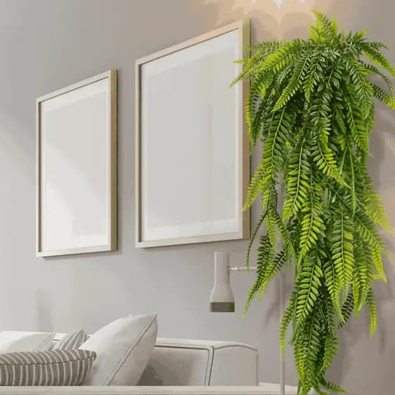 Kit 3 Folhas Artificiais Pendente 80cm – Samambaia Decorativa Realista