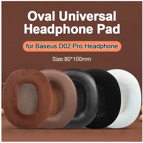Almofada Oval Para Fone De Ouvido 80 * 100mm Baseus D02 Pro Universal Protetora De Flanela Fones