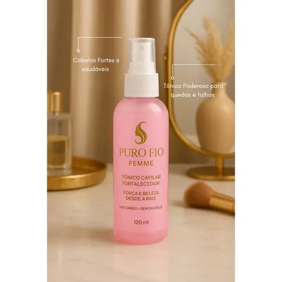 Kit 2 Tonico Capilar Cabelos Fortes Puro Fio Femme 120ml | Combate Queda e Falhas Capilares| Envio Imediato
