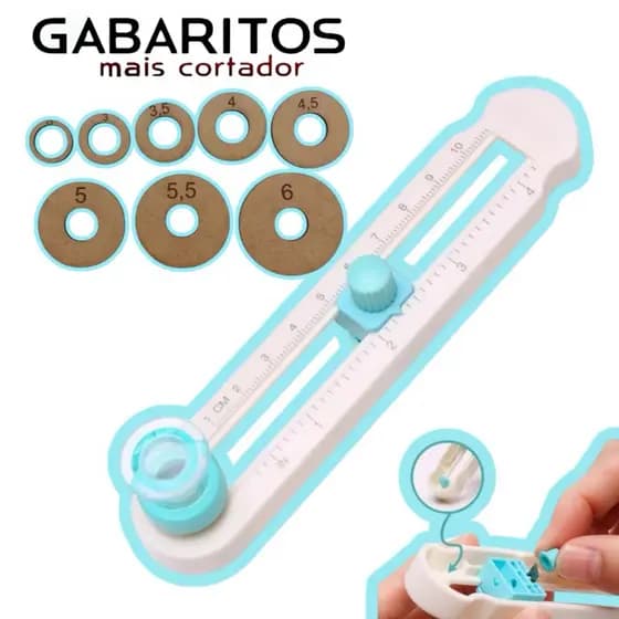 Kit 8 Gabaritos Mais Cortador Rotativo 360 graus
