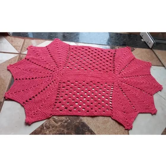 Tapete Oval de Crochê Geométrico Porta Decoração de Interiores Mesa Cozinha Sala Crochet Moda Casa