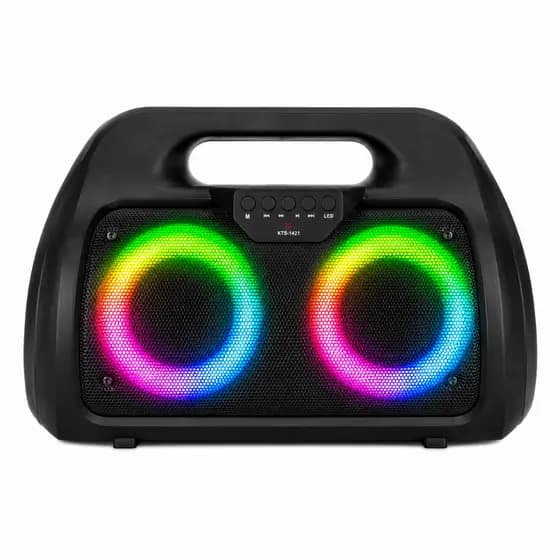 Caixa De Som Bluetooth Modelo Grasep Portátil 20w Led RGB Rádio FM Microfone