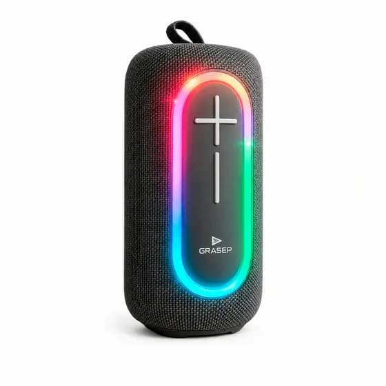 Caixa de Som Bluetooth Portátil FM USB Led Resistente Agua