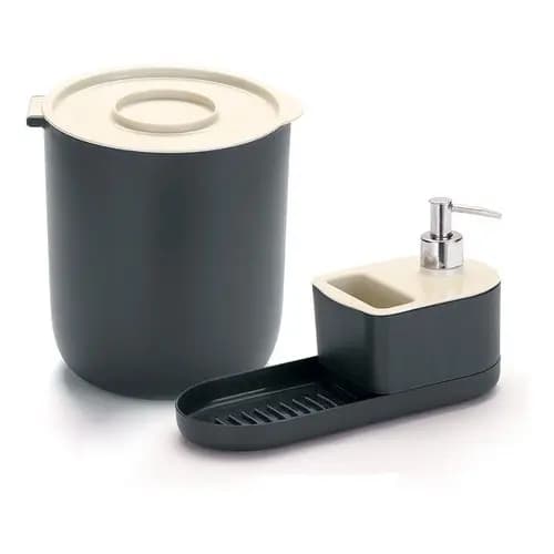 Kit Pia Lixeira,dispenser Detergente,bucha E Sabão