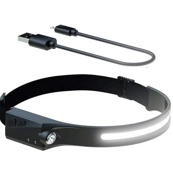 Lanterna Cabeça LED USB Recarregável: Corrida Sensor de Movimento.