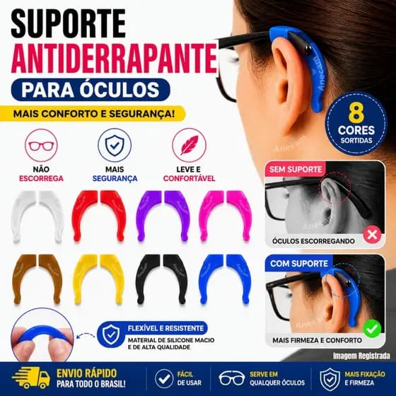 Trava Armação 1/3/5/10 Par Prendedor De Óculos Gancho Silicone Suporte antiderrapante Premium