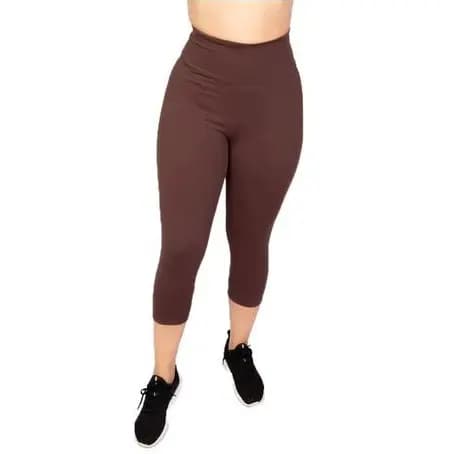 Calça Corsário Plus Size Basica Cintura Alta Lisa