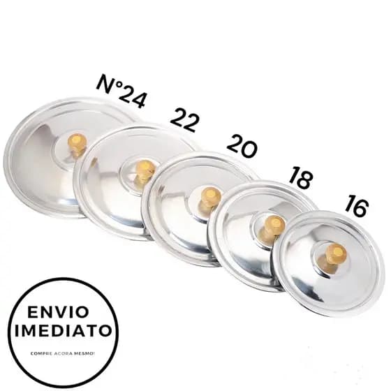 🥇5 Tampas Para Panelas De Alumínio Universal/Industrial padrão N° 16/18/20/22/24