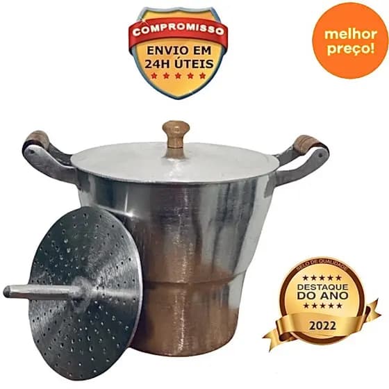 Cuscuzeira De Alumínio batido ótima qualidade,2 litros , promoção !