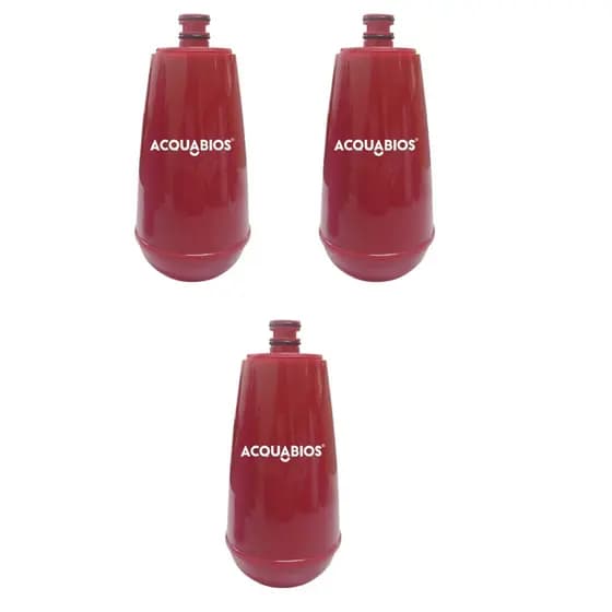 KIT 03 UN Refil E05 P/ Torneira Filtro Original Acquabios Bica Movel Vermelho Com Redução de Cloro