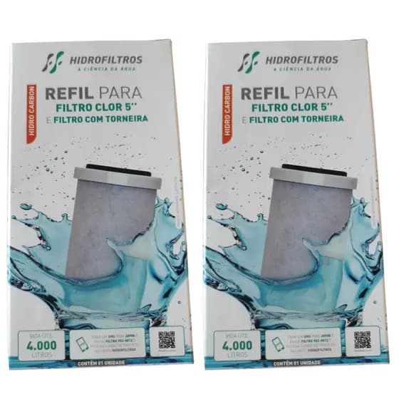 Kit 02 Un Refil Original P/filtros Hidrofiltros Pou 5 80l/h