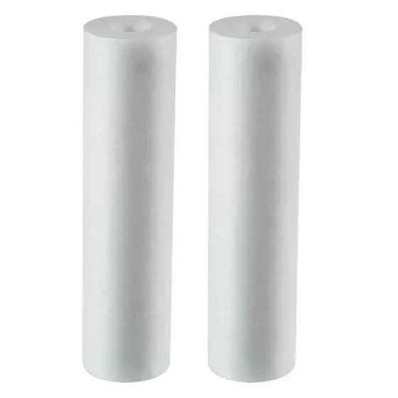 KIT 02 UN Cartucho Refil Cavalete Filtro Polipropileno Liso 9 3/4 5 Micra Caixa D'agua Cor Branco
