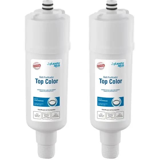 Kit 02 Refil Filtro Vela Purificador Compatível Colormaq Premium Planeta Água Cor Branco