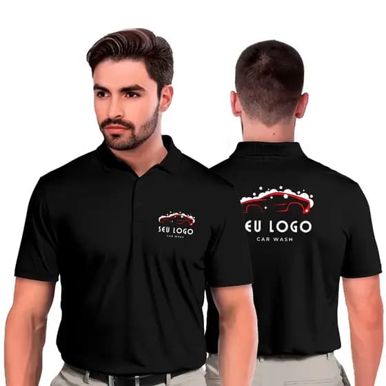 Camisa Polo Masculina com Logo Estampado no Peito e nas Costas Uniforme Profissional
