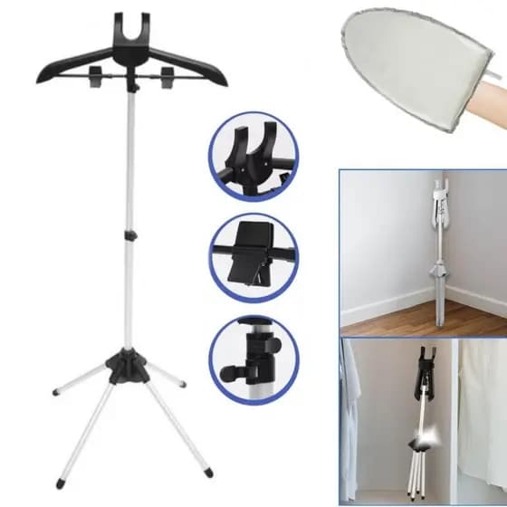 Conjunto De Suporte De Ferro A Vapor Dobrável Com Tábua De Passar Roupa Manual Para Roupas Resistentes E Rack De Secagem