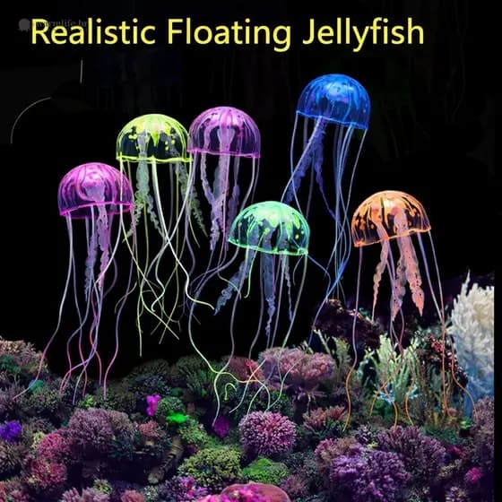 Decoração Luminosa De Aquário De Água-Viva-Artificial Multicolorida Para Paisagismo De Tanque De Peixes