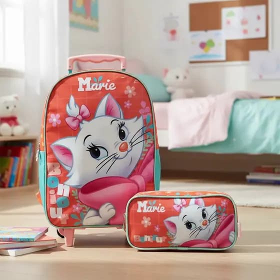 Kit Mochila Escolar G Gata Marie Estojo Xeryus Infantil Original Escolar