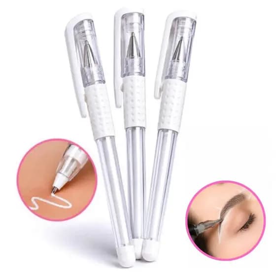 Caneta Em Gel Para Marcação De Sobrancelha Design Micropigmentação branca