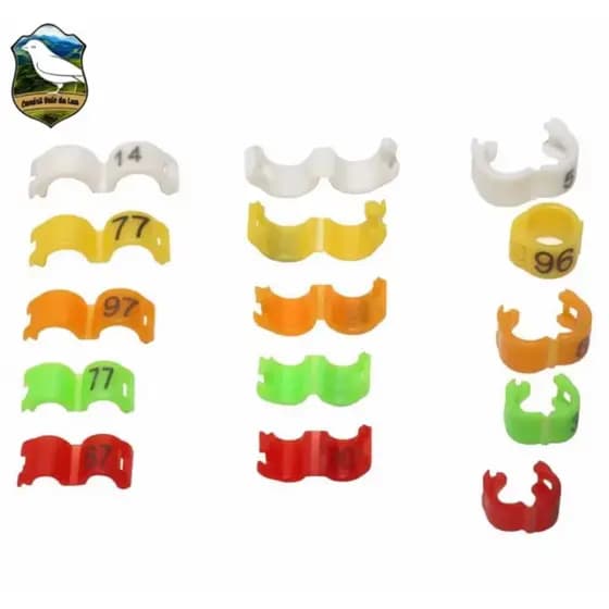 10 - 20 anilhas 2.7mm ABERTAS DE CLICK para aves ADULTAS.