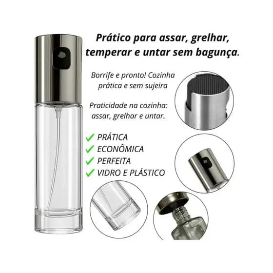 Spray Borrifador Azeite Vinagre Vidro 100ml Garrafa de Spray para Oleo Pulverizador