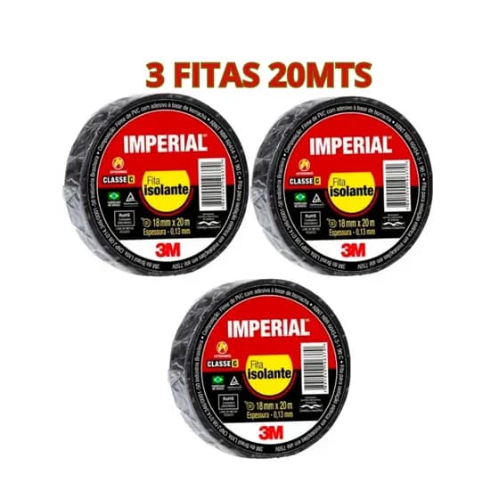 Fita Isolante 3M - 20 metros/ 10 metros5 METROS - Imperial 3M 18mm