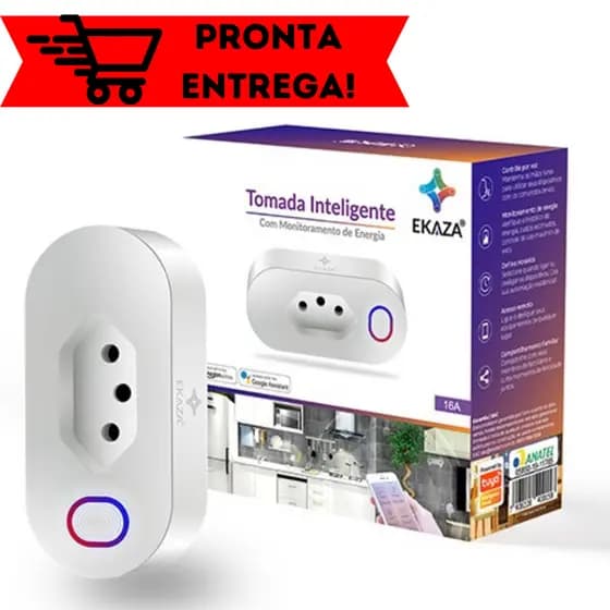 Tomada Inteligente Wifi 16a Ekaza Alexa Google Smart App Desliga E Liga Via Aplicativo